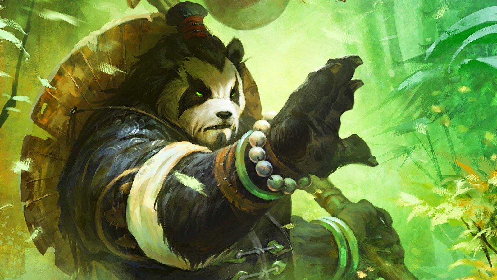 Pandaren monk with hand out